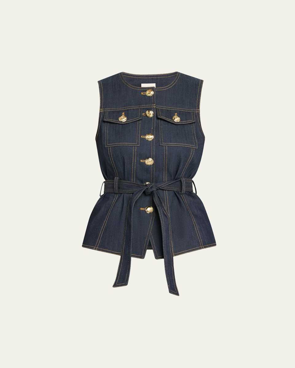Reenee Belted Denim Vest